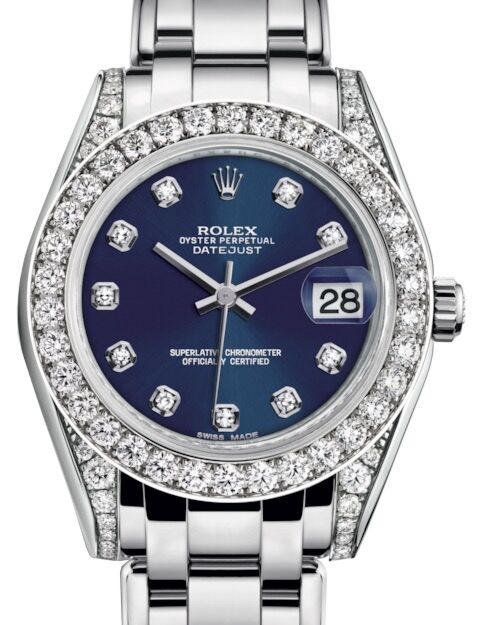 Rolex Pearlmaster 34 34 mm 81159BLDP White Gold/Diamonds Blue