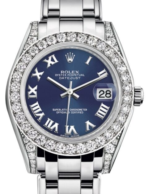 Rolex Pearlmaster 34 34 mm 81159BLRP White Gold/Diamonds Blue