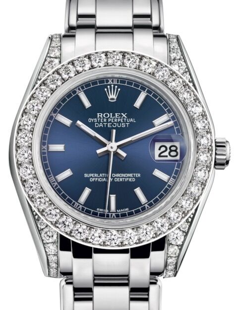 Rolex Pearlmaster 34 34 mm 81159BLSP White Gold/Diamonds Blue