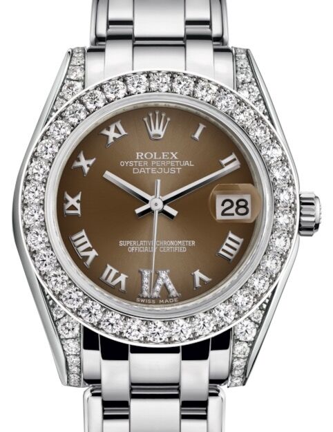 Rolex Pearlmaster 34 34 mm 81159BRDVIP White Gold/Diamonds Bronze