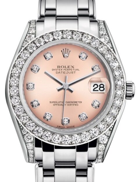Rolex Pearlmaster 34 34 mm 81159PDP White Gold/Diamonds Pink