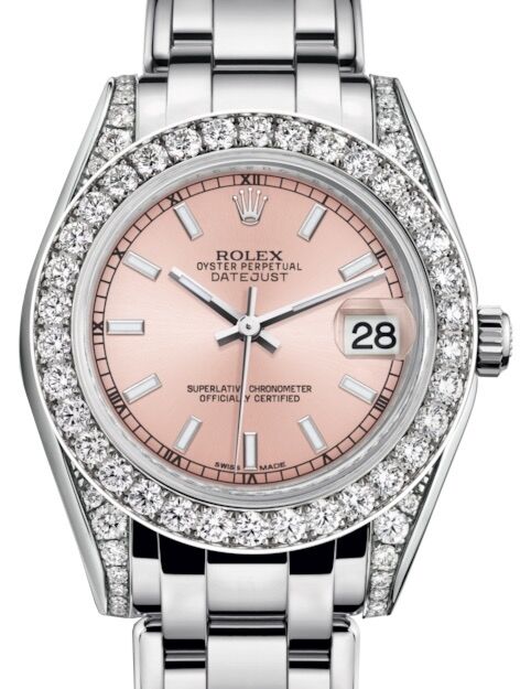Rolex Pearlmaster 34 34 mm 81159PSP White Gold/Diamonds Pink