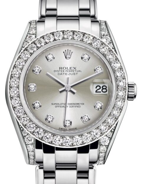 Rolex Pearlmaster 34 34 mm 81159SDP White Gold/Diamonds Silver