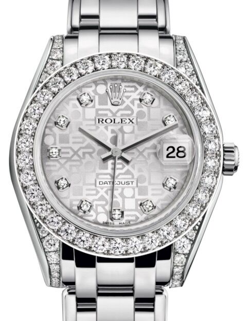 Rolex Pearlmaster 34 34 mm 81159SJDP White Gold/Diamonds Silver