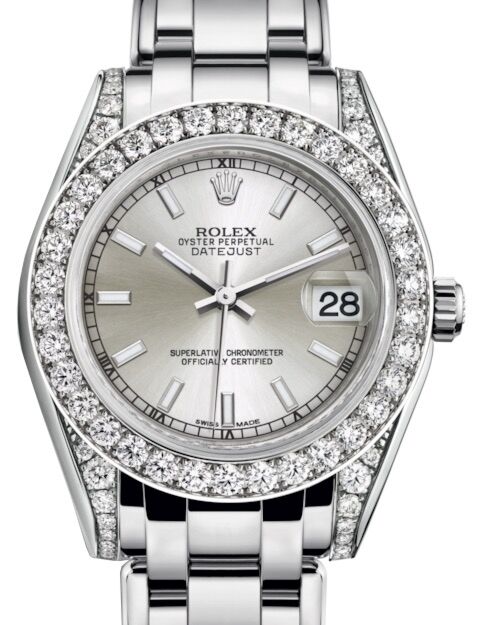 Rolex Pearlmaster 34 34 mm 81159SSP White Gold/Diamonds Silver