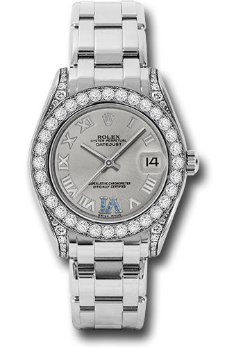 Rolex Pearlmaster 34 34 mm 81159-BLUD White Gold/Diamonds Blue