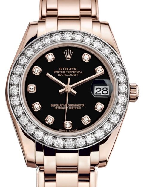 Rolex Pearlmaster 34 34 mm 81285BDP Rose Gold/Diamonds Black