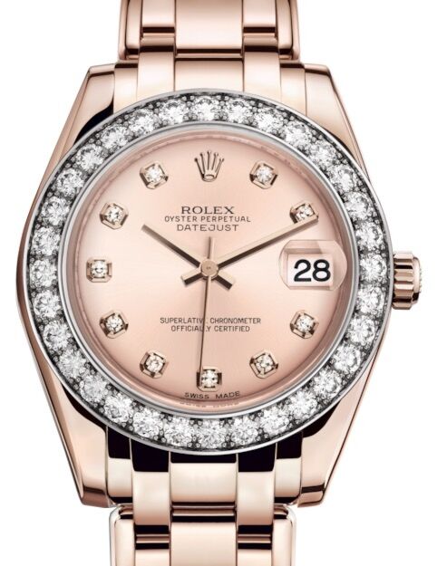 Rolex Pearlmaster 34 34 mm 81285PDP Rose Gold/Diamonds Pink