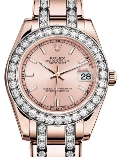 Rolex Pearlmaster 34 34 mm 81285PSDP Rose Gold/Diamonds Pink