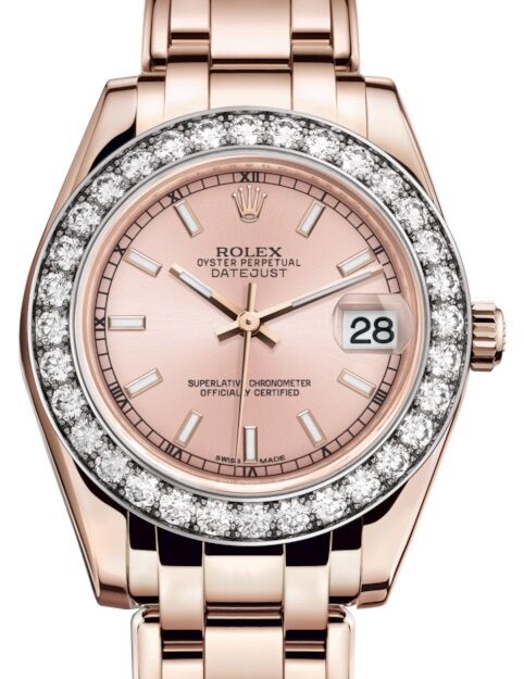 Rolex Pearlmaster 34 34 mm 81285PSP Rose Gold/Diamonds Pink