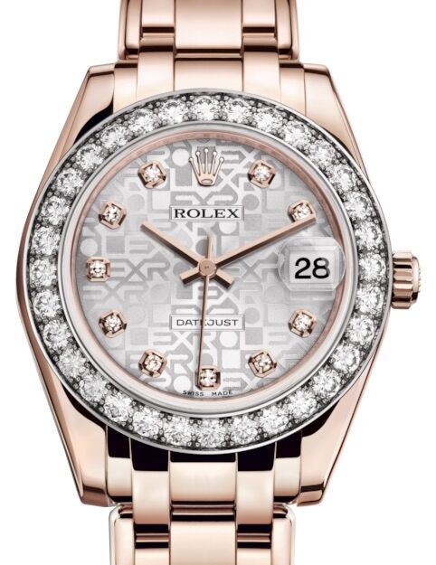 Rolex Pearlmaster 34 34 mm 81285SJDP Rose Gold/Diamonds Silver