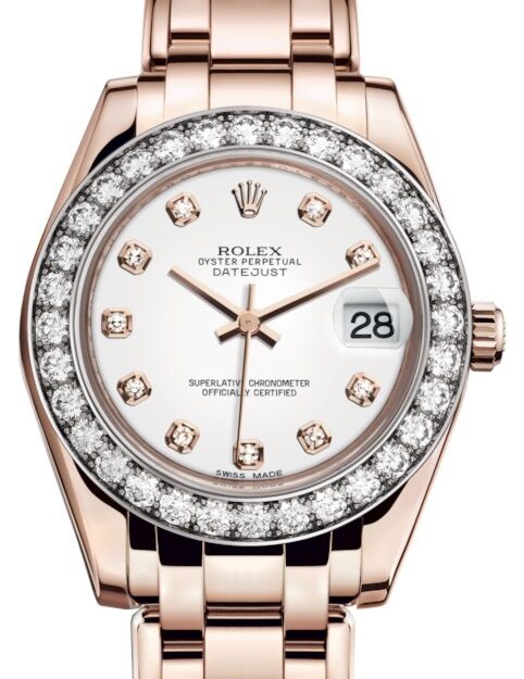 Rolex Pearlmaster 34 34 mm 81285WDP Rose Gold/Diamonds White
