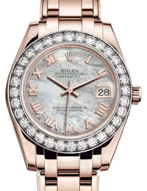 Rolex Pearlmaster 34 34 mm 81285WMRP Rose Gold/Diamonds White Mother of Pearl
