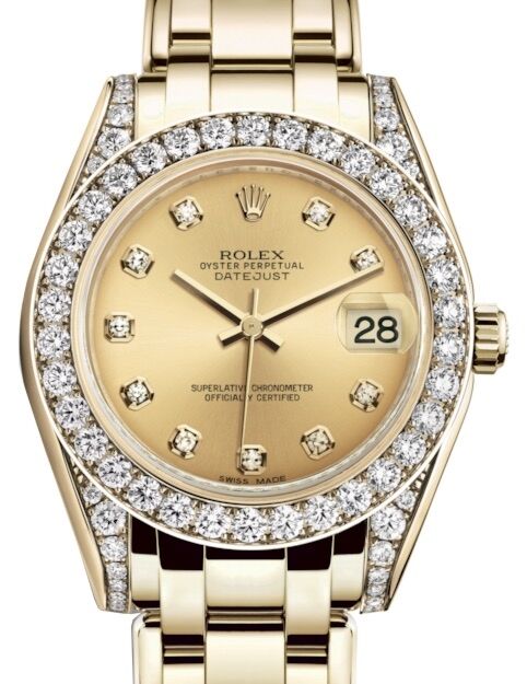 Rolex Pearlmaster 34 34 mm 81298CDDP Yellow Gold/Diamonds Champagne