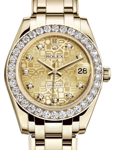 Rolex Pearlmaster 34 34 mm 81298CJDP Yellow Gold/Diamonds Champagne