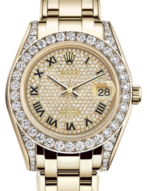 Rolex Pearlmaster 34 34 mm 81298DPRDP Yellow Gold/Diamonds Diamond Pave