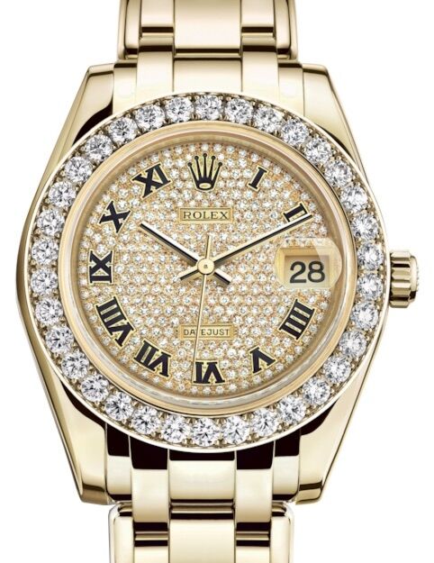 Rolex Pearlmaster 34 34 mm 81298DPRP Yellow Gold/Diamonds Diamond Pave