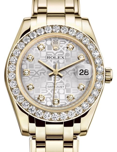 Rolex Pearlmaster 34 34 mm 81298SJDP Yellow Gold/Diamonds Silver