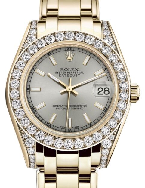 Rolex Pearlmaster 34 34 mm 81298SSDP Yellow Gold/Diamonds Silver