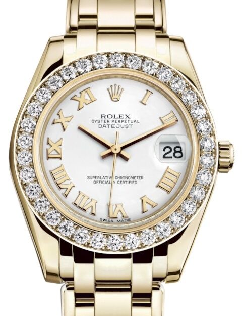 Rolex Pearlmaster 34 34 mm 81298WRD Yellow Gold/Diamonds White