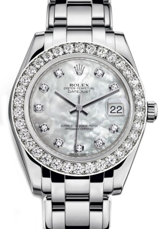 Rolex Pearlmaster 34 34 mm 81299MOP White Gold/Diamonds White Mother of Pearl