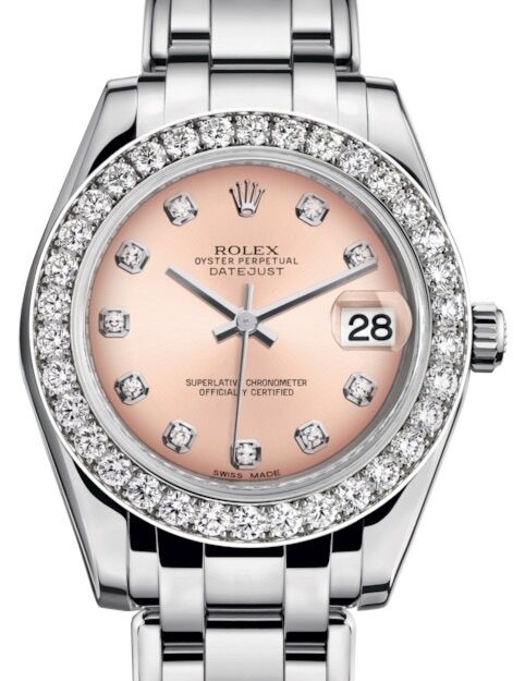 Rolex Pearlmaster 34 34 mm 81299PDP White Gold/Diamonds Pink