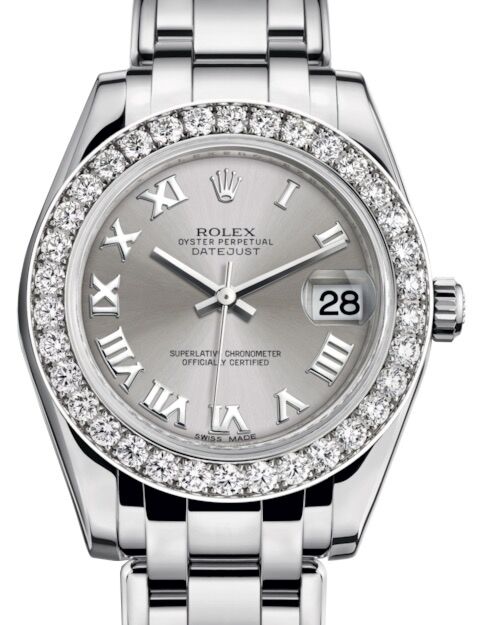 Rolex Pearlmaster 34 34 mm 81299RRP White Gold/Diamonds Silver