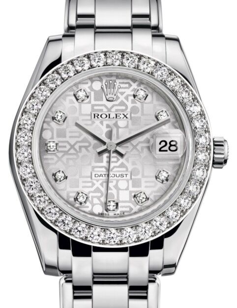 Rolex Pearlmaster 34 34 mm 81299SJDP White Gold/Diamonds Silver