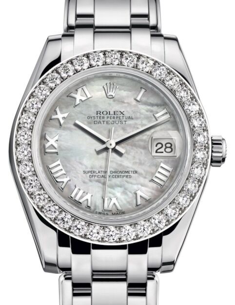 Rolex Pearlmaster 34 34 mm 81299WMRP White Gold/Diamonds White Mother of Pearl