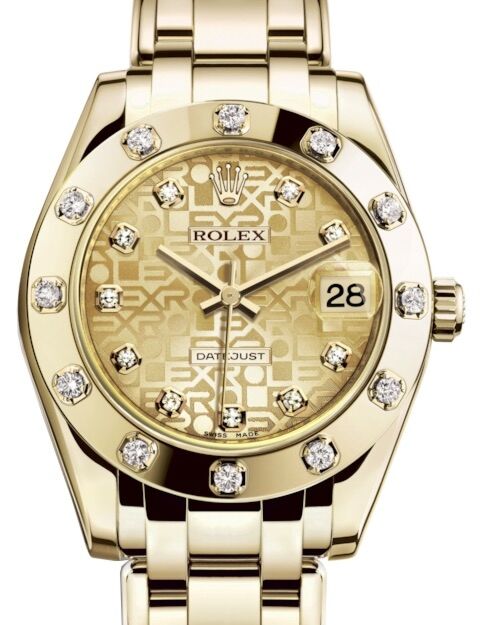 Rolex Pearlmaster 34 34 mm 81318CJDP Yellow Gold/Diamonds Champagne