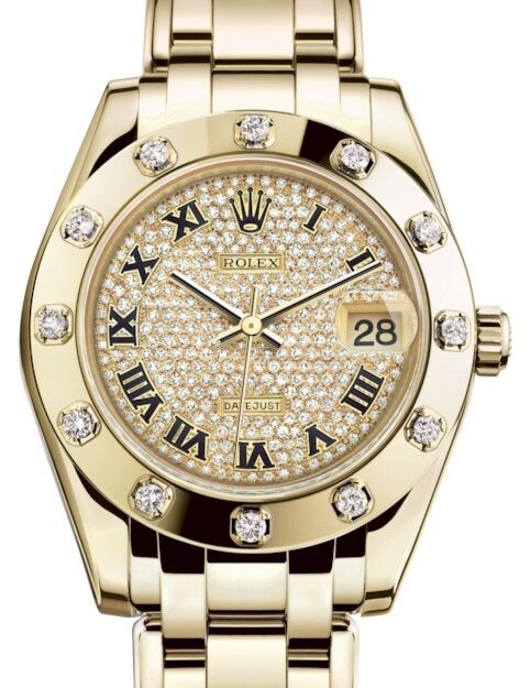 Rolex Pearlmaster 34 34 mm 81318DPRP Yellow Gold/Diamonds Diamond Pave