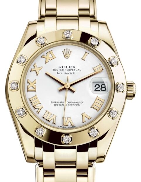 Rolex Pearlmaster 34 34 mm 81318WRP Yellow Gold/Diamonds White