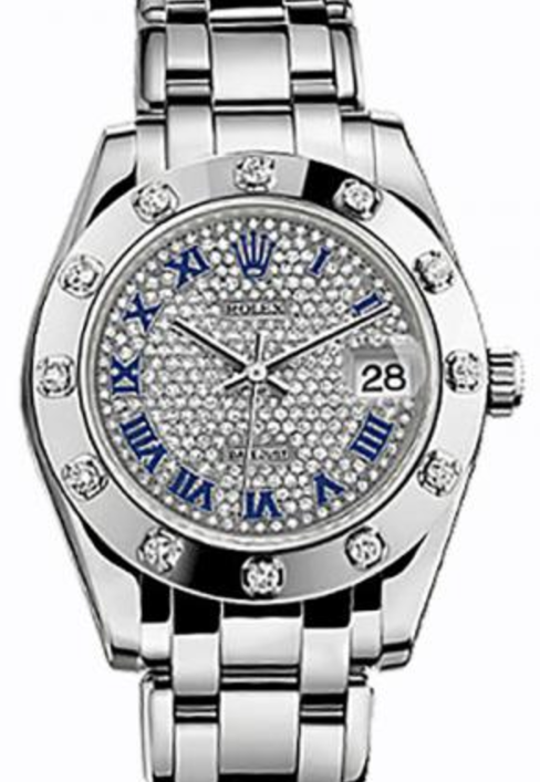 Rolex Pearlmaster 34 34 mm 81319-PAVER White Gold/Diamonds Diamond Pave