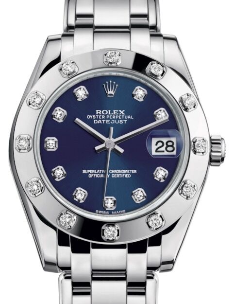 Rolex Pearlmaster 34 34 mm 81319BLDP White Gold/Diamonds Blue