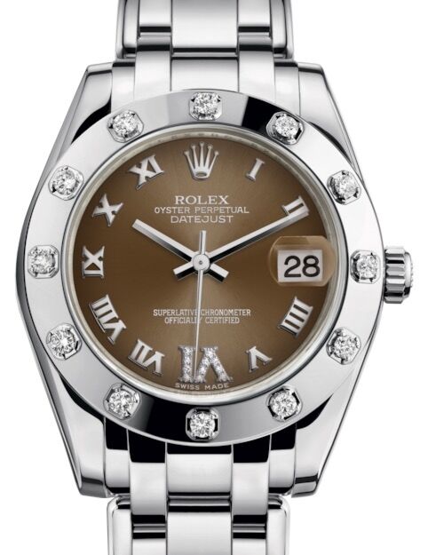 Rolex Pearlmaster 34 34 mm 81319BRDVIP White Gold/Diamonds Bronze