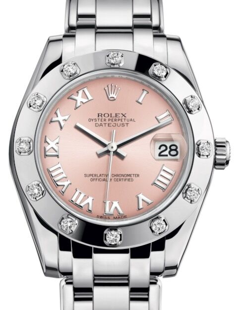 Rolex Pearlmaster 34 34 mm 81319PRP White Gold/Diamonds Pink