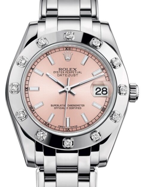 Rolex Pearlmaster 34 34 mm 81319PSP White Gold/Diamonds Pink