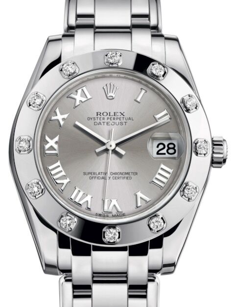Rolex Pearlmaster 34 34 mm 81319RRP White Gold/Diamonds Silver