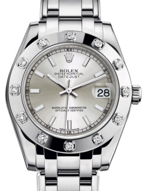 Rolex Pearlmaster 34 34 mm 81319SSP White Gold/Diamonds Silver