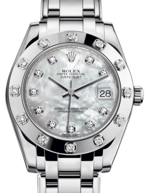 Rolex Pearlmaster 34 34 mm 81319WMDP White Gold/Diamonds White Mother of Pearl