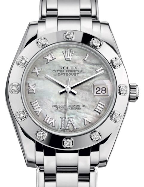Rolex Pearlmaster 34 34 mm 81319WMRDVIP White Gold/Diamonds White Mother of Pearl