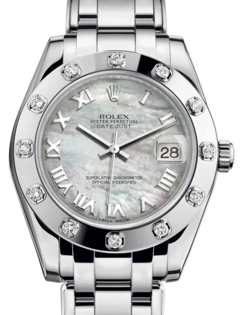 Rolex Pearlmaster 34 34 mm 81319WMRP White Gold/Diamonds White Mother of Pearl