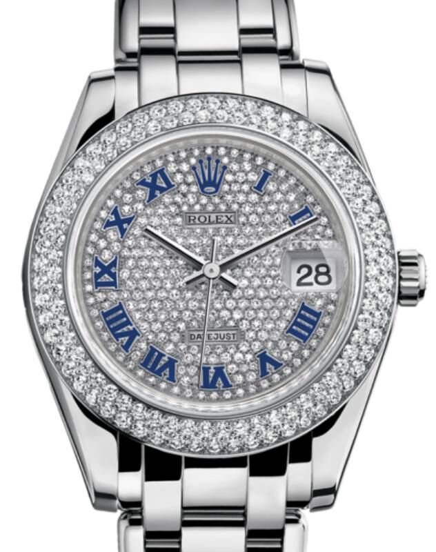Rolex Datejust 36 34 mm 81339-0012 White Gold Diamond Pave