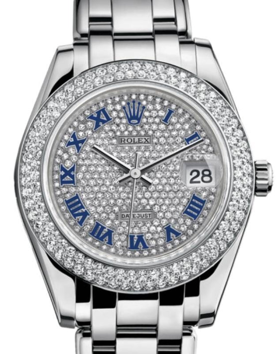 Rolex Datejust 36 34 mm 81339-0012 White Gold Diamond Pave