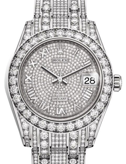 Rolex Pearlmaster 34 34 mm 81409RBRDPRP White Gold/Diamonds Diamond Pave