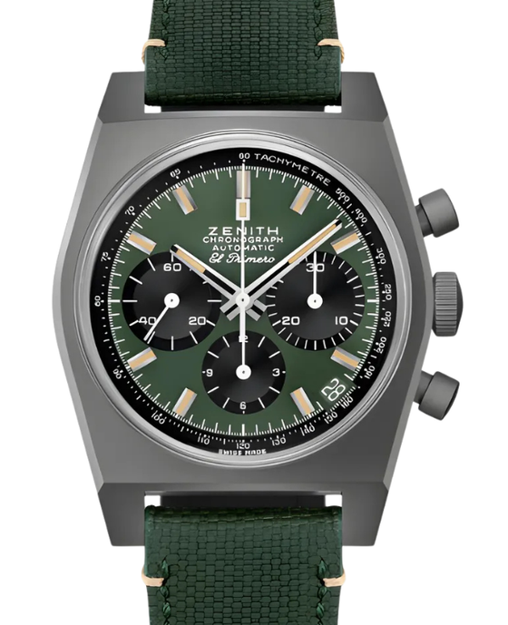 Zenith Chronomaster Revival Safari Titanium 37mm Green Dial 97.T384.400/57.C856 - BRAND NEW