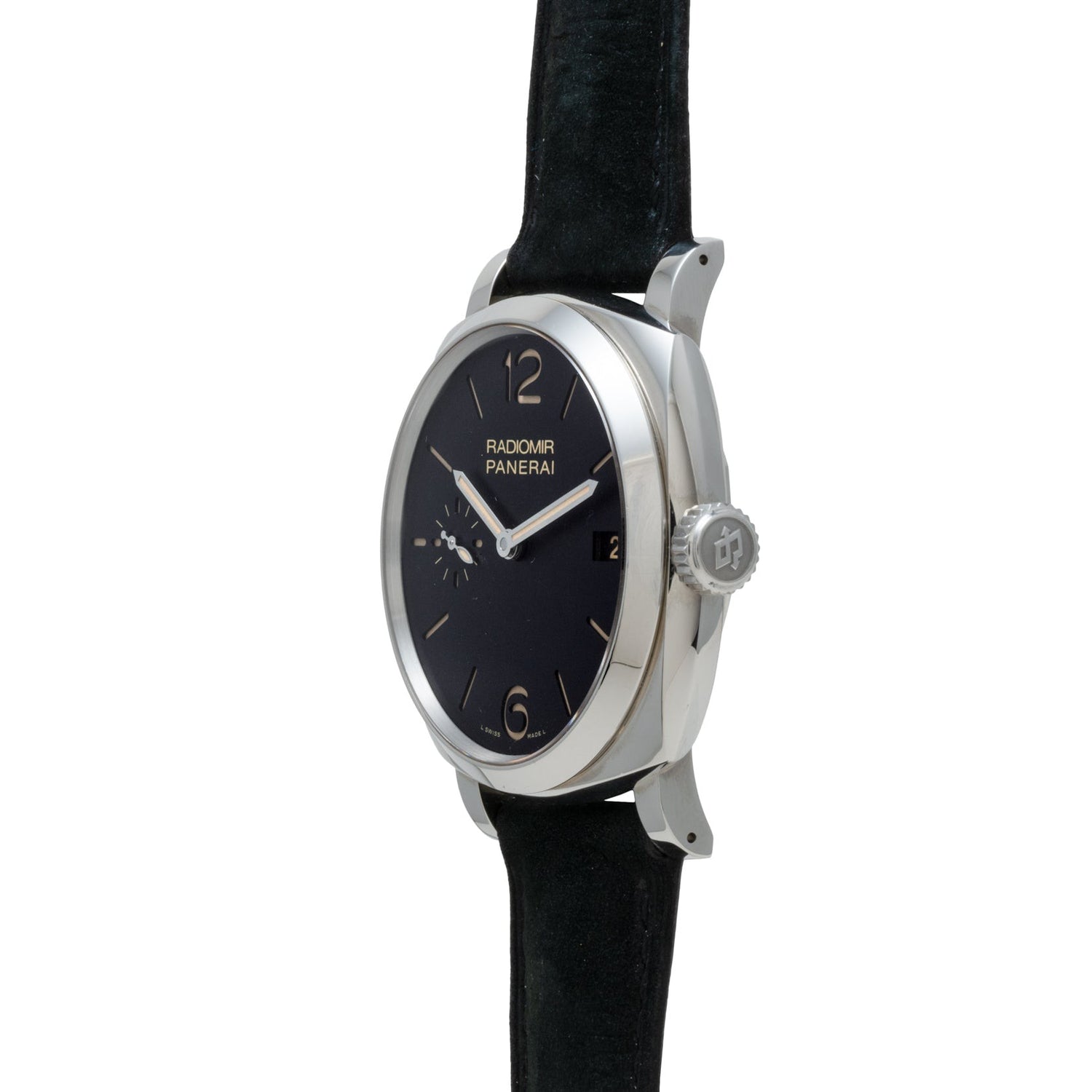 Panerai Radiomir Stainless Steel 47mm Black Dial Alligator Leather Strap PAM00514 - BRAND NEW