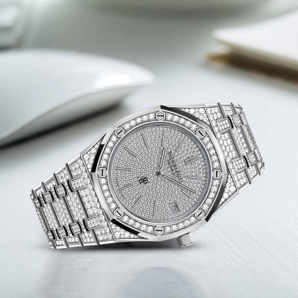 Audemars Piguet Royal Oak ?Jumbo? Extra-Thin 39 mm 15202BC.ZZ.1241BC.01 White Gold/Diamonds Diamond Pave