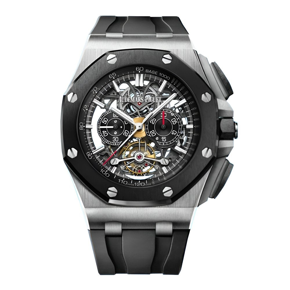 Audemars Piguet Royal Oak Offshore Tourbillon Chronograph Openworked 44 mm 26348IO.OO.A002CA.01 Titanium Analog