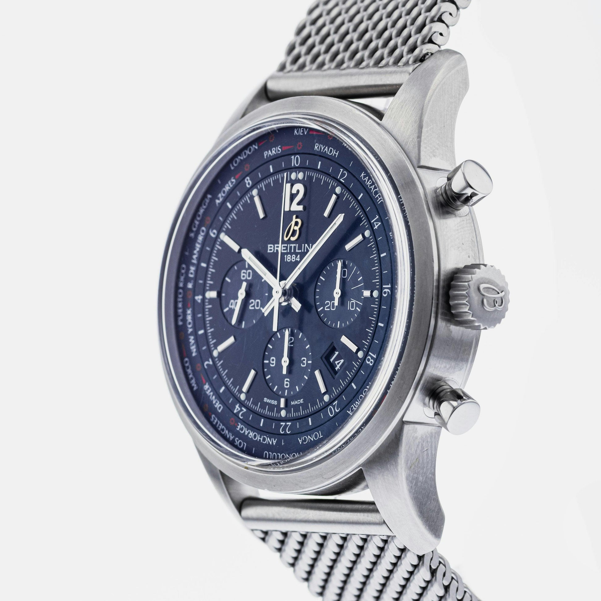 BREITLING AB0510U6|BC26|159A TRANSOCEAN UNITIME PILOT 46mm STAINLESS STEEL BRAND NEW